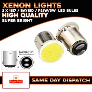 2 x P21/5W 1157 Brake Tail Stop 380 BAY15D Led Car Light Bulbs Bright White 12V - Picture 1 of 2