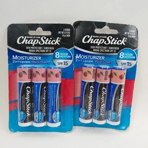Chapstick Black Cherry Lip Balm 0.15 oz 3 Count Each SPF 15 Lot of 2 Packs - Picture 1 of 5