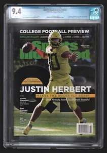 Justin Herbert SPORTS ILLUSTRATED First Cover FC Aug 12,2019 Newsstand CGC 9.4 - Picture 1 of 2