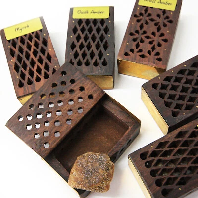 Amber Crystal Natur Parfum Kästchen in 8 Düften 100% Pflanzlich Parfüm Harz - Bild 1 von 2