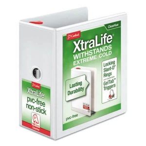 Cardinal 26350 5 in. Capacity XtraLife ClearVue Slant-D Ring Binder - White New - Picture 1 of 7