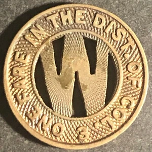 Vintage 16mm Brass Capital Transit Co. - "One Fare in the Dist. of Col."   Token - Picture 1 of 2