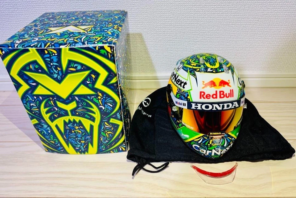 Max Verstappen 1/2 Helmet Red Bull Honda 2021 Brazil GP Special - Image 1 of 4
