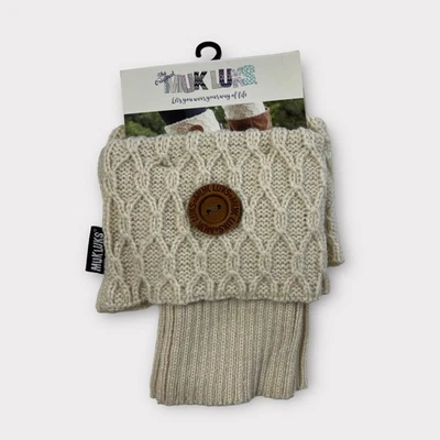 NUEVO Toppers de botas estilo plegable tejido acrílico crema vainilla Muk Luks  Foto 1 de 4