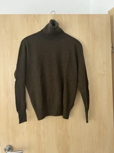 Zara 100% Reine Wolle Rollkragen Pullover Damen Gr S Oliv Grün - Bild 1 von 4