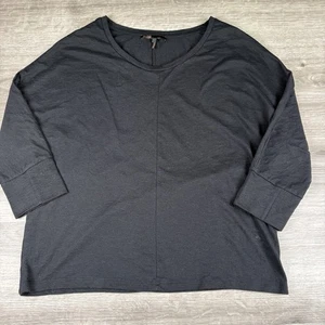 Blusa Maje para mujer negra talla 2 mezcla de algodón cuello redondo manga 3/4 - Imagen 1 de 9