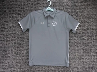 Atlanta Braves Shirt Mens Medium Gray Performance Polo Under Armour Heat Gear - Image 1 of 4