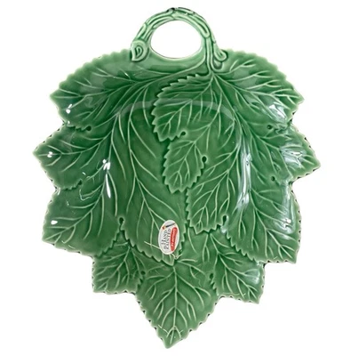 Tazón de verduras para servir hojas de repollo verde Zrike con mango artesanal pintado a mano Foto 1 de 4