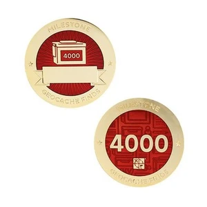 Milestone Geocoin and Tag Set - 4000 Finds Geocaching Official Trackable - Picture 1 of 2