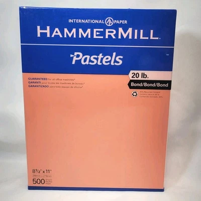 Hammermill Pastel-Salmon 20lb Copy Paper 8.5 X 11  500 Sheets 1 Ream All Machine - Image 1 of 4