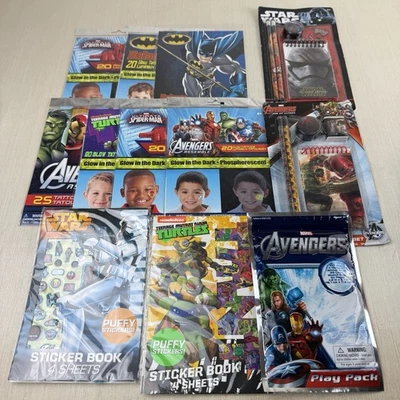 Lote de 12 Vengadores Tortugas Ninja Batman Star Wars Spider-Man Favor de Fiesta Nuevo Foto 1 de 4