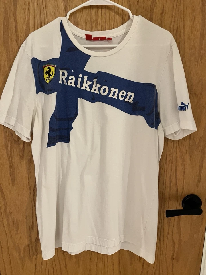Camiseta vintage 2007 Kimi Raikkonen Puma Ferrari F1 Drivers - Talla L Foto 1 de 4