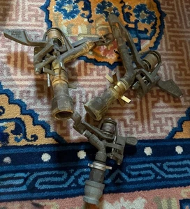 Vintage Buckner Brass Impact Sprinkler & Rain Bird #35 Lot of 3 AS IS Untested - Picture 1 of 14