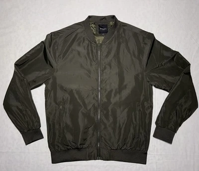 Brave Soul Men's Lightweight Bomber Jacket Size Large-Khakhi - Image 1 of 4