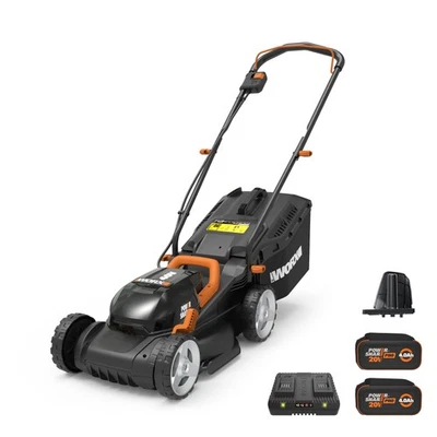 WG779 WORX 40V Power Share 4.0 Ah 14" Lawn Mower w/ Mulching & IntelliCut - Image 1 of 4