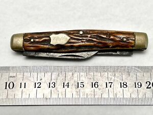 Antique Antler Stag Handle Pocket Knife. Busby’s Brisbane. John Watts, Sheffield