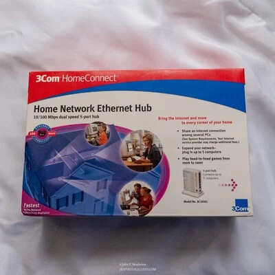  3Com HomeConnect 3C19261 Network Ethernet Hub 10/100 Mbps 5-Port - Image 1 of 4
