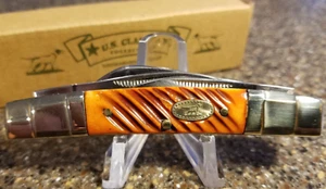 U.S. Classic 7030SCJP, Congress Fluted Orange Bone, 3-1/2", Step-Down Bolsters - Picture 1 of 11