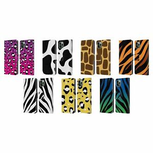 GRACE ILLUSTRATION ANIMAL PRINTS LEATHER BOOK CASE FOR APPLE iPHONE PHONES