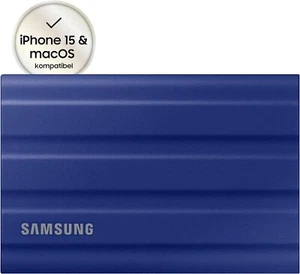 Samsung T7 Shield 2TB NVMe Tragbare Externe SSD Blau MU-PE2T0R/EU für Mac, PC - Afbeelding 1 van 6