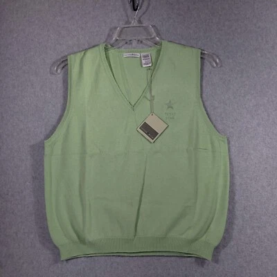 Chaleco Suéter Cutter & Buck Texas Star Campo de Golf Mujer XL Algodón Verde Foto 1 de 4