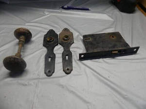 Antique Mortise Door Latch Assembly - No Key included - Picture 1 of 10