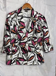 Tribal stretch floral print Blazer Jacket 10 - Picture 1 of 12