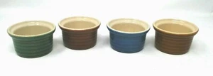 Tazas de soplo Ramekins esmaltado acanaladas de colección hechas en Francia 10-68 4 colores EC - Imagen 1 de 9