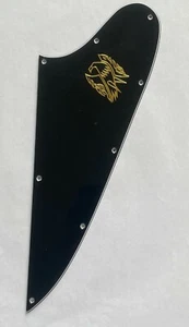 Guitar Slinger Parts For Gibson Firebird Blank Guitar Pickguard Gold Logo Black - Picture 1 of 7