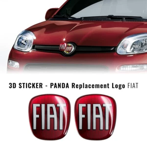 Adesivo Fiat 3D Ricambio Logo Anteriore + Posteriore per Panda dopo il 2012 - Foto 1 di 4