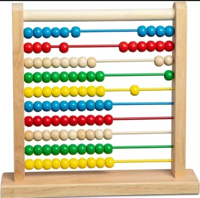 Melissa & Doug Abacus - Juguete de conteo educativo clásico de madera con 100 cuentas Foto 1 de 3