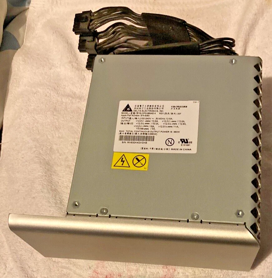 APPLE MAC PRO 1,1 POWER SUPPLY 980 WATT 614-0383 DPS-980AB-A A1186 - Image 1 of 3