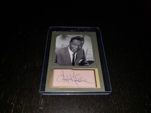 Nat King Cole Facsimile Autograph Card Portrait Landscape Photographer D Gordon