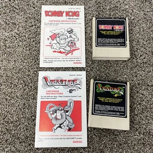 Atari 2600 Donkey Kong And Venture Lot (Coleco 1981) with Manual TESTED WORKING - Picture 1 of 3