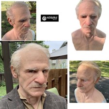 Maschera Anziano Vecchio Carnevale Teatro Cosplay Old Man Head Mask OLDMASK2