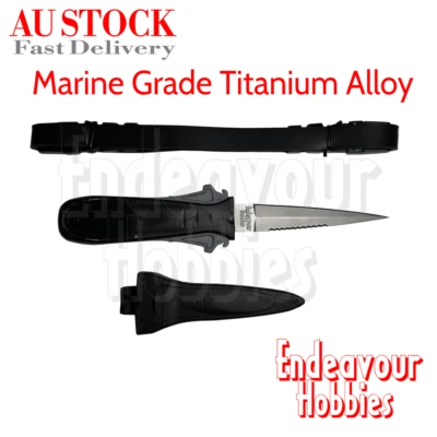 Titanium Alloy Dive Knife, Scuba Diving Snorkelling Spearfishing, Rust Proof, AU - image 1 of 4