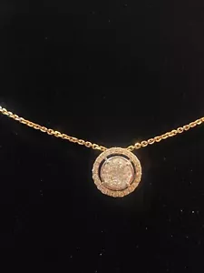 Stunning 0.58 Cts Marquise Princess Round Cut Diamonds Necklace In 750 18K Gold - Picture 1 of 12