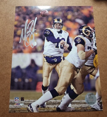 Foto 8x10 autografiada/firmada de Los Ángeles/St Louis Rams QB MARC BULGER Foto 1 de 4