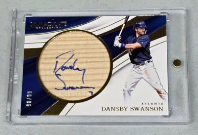 丹斯比·斯旺森 新秀蝙蝠桶 签名 亚特兰大勇士队 2017 帕尼尼纯洁 /99 — 第 1/2 张图片