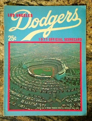 1971 Los Angeles Dodgers vs New York Mets Scorecard / written in see pictures. - Image 1 of 3