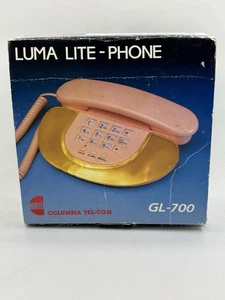 Vintage Columbia Landline Clam Shell Pink Peach Color Telephone UNTESTED - Picture 1 of 8