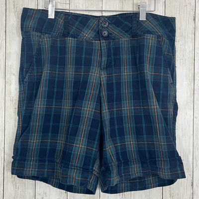 无边界格子棉质短裤海军蓝棕色 13 青少年 — 第 1/4 张图片