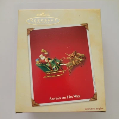 Adorno de Navidad de Papá Noel sello recuerdo 2003 Papá Noel en camino Robert Chad Foto 1 de 4