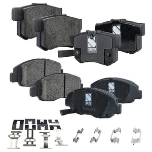 Front and Rear Ceramic Brake Pad Set For 1998-2002 Honda Accord Coupe Rear Disc - Picture 1 of 9
