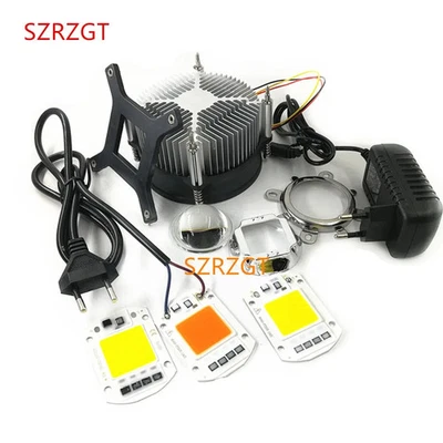 220/110V 50W 840NM Full Spectrum 3000k/6000k LED + Heatsink Cooler+lens +power - Image 1 of 4