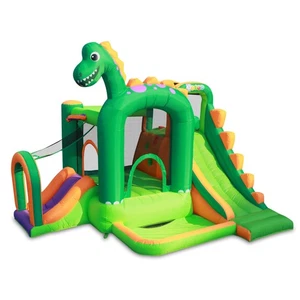 Pogo Dinosaur Inflatable Bounce House with Slide and Blower Bouncy Kids Jumper - Picture 1 of 6