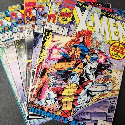Uncanny X-Men 281, 284, 290, 291, 306, 309, Annual 11 Lot 7 Marvel 1991 VG - Image 1 of 4