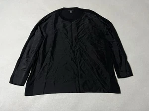 Giacca a vento Eileen Fisher top corpo anteriore sensazione girocollo manica lunga nero - Foto 1 di 8