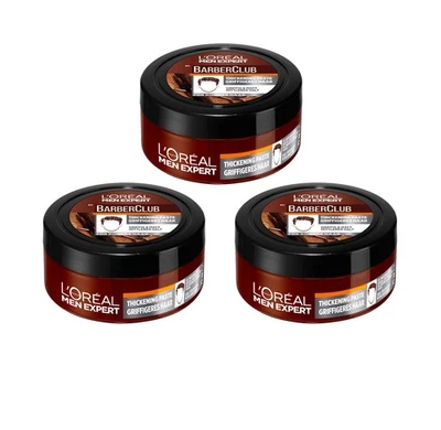 Pasta espesante capilar L'Oreal Men Expert Barber Club voluminizadora 75 ml a granel paquete de 3 Foto 1 de 4