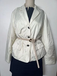 Talbots Cream Spring Jacket Nylon Rain COAT Blazer ,light puffer 16 XL 1a - Picture 1 of 10